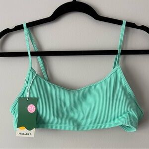 HALARA Mint Green Ribbed Bikini Top